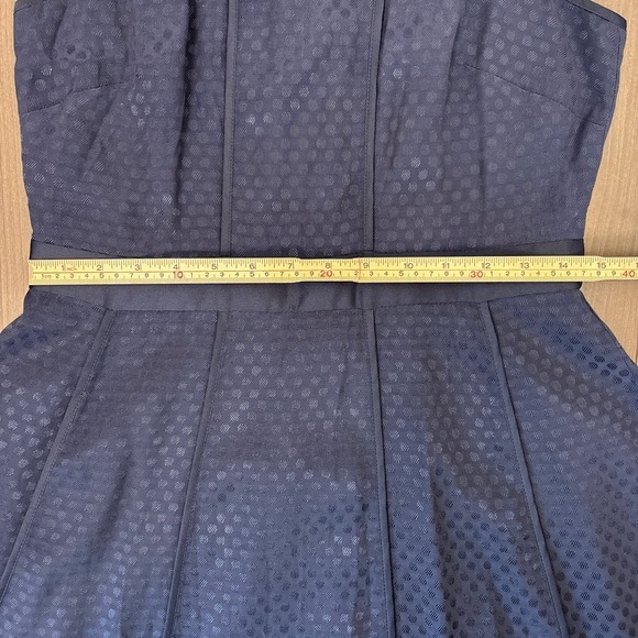 Banana Republic Navy Halter Top Fit & Flare Dress Size 6P Polka Dot Texture Midi - Picture 11 of 13